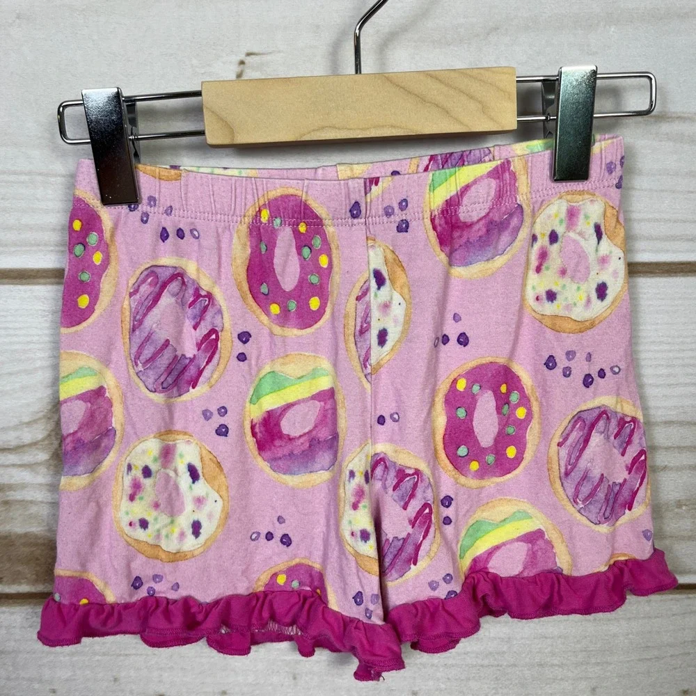 Birdie Bean Girls Pink Donut Bamboo Viscose Pajama Set 7Y Flutter Sleeve PJ's